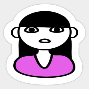 Cartoon Style Girl Sticker